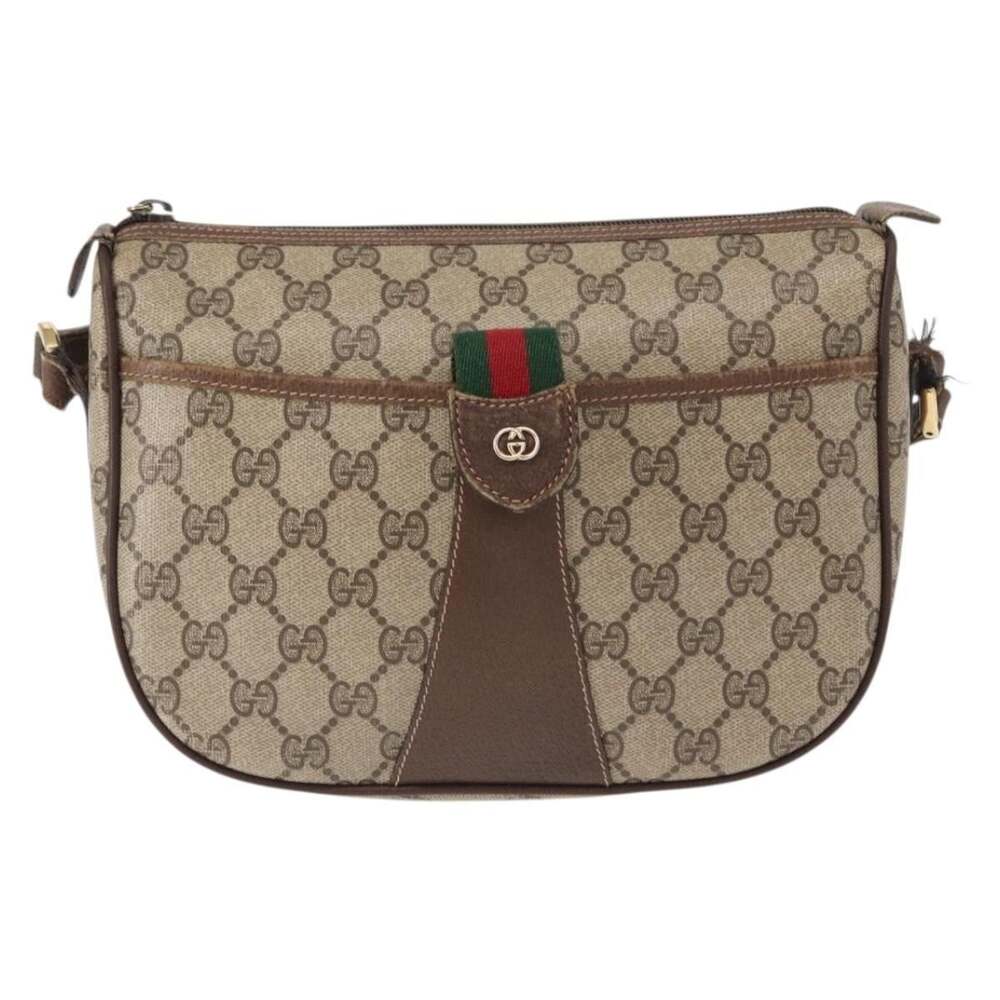 Gucci GG Supreme Web Shoulder Bag Beige